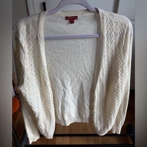 Merona Women's Ivory and Gold Sparkly Cardigan Sweater